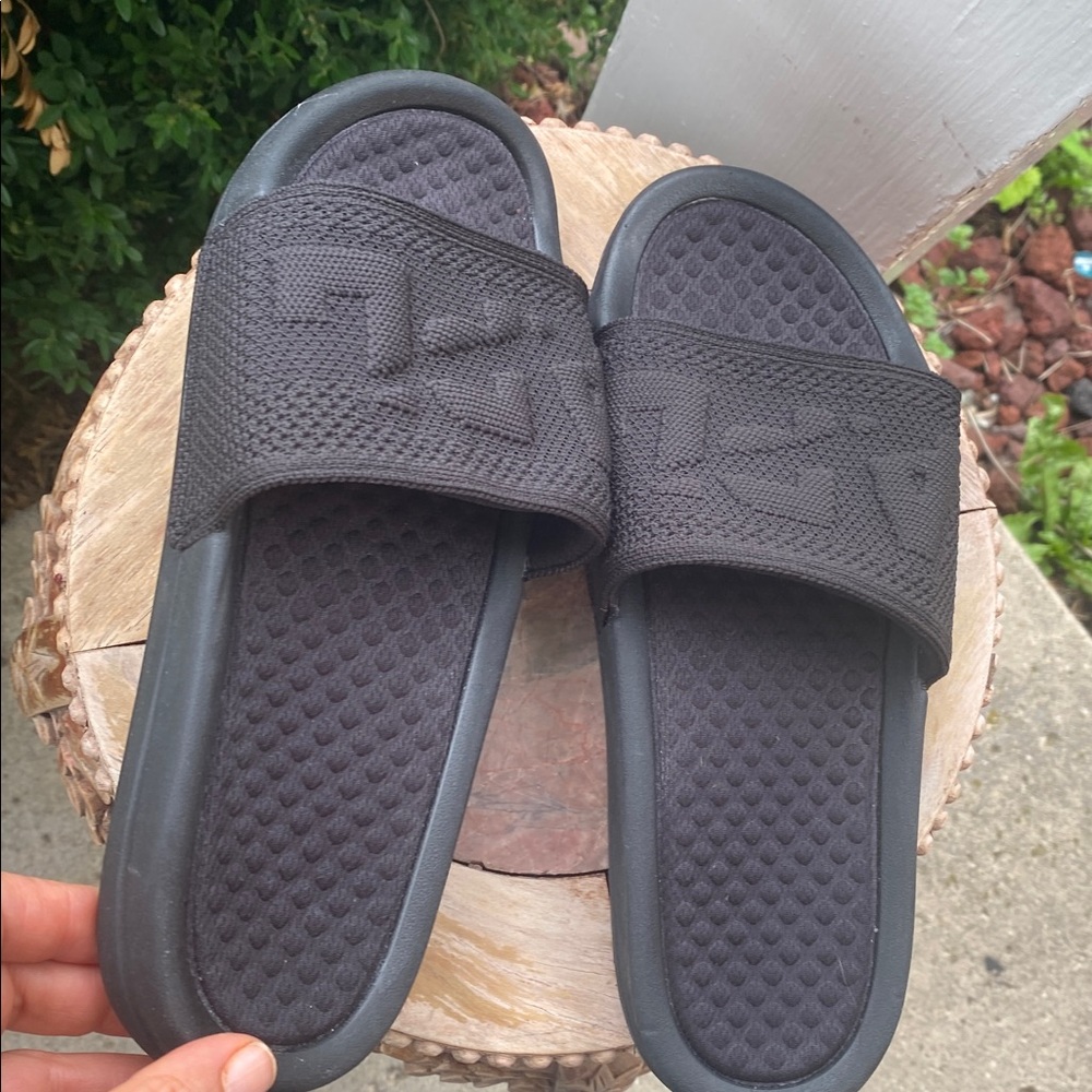 APL Athletic Propulsion Labs Big Logo Techloom Green Sandals Slides Size 9 - Picture 6 of 8